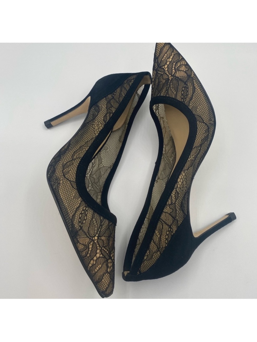 L'AGENCE Simone Black Lace Pointed Toe Heels - Picture 5 of 6